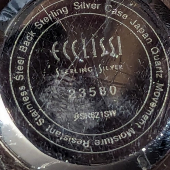 ECCLISSI 925 Sterling SILVET & Leather Watch Model Number 23580 - Picture 7 of 11